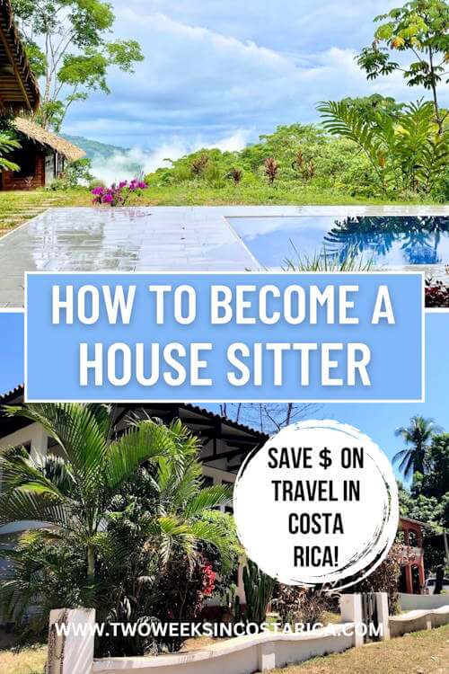 pool and house with text overlay that reads how to become a house sitter