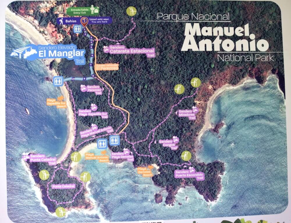 trail map manuel antonio national park