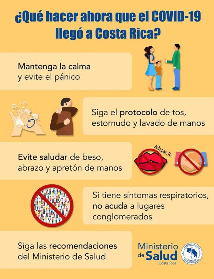 Costa Rica Ministry of Health Guidance Coronavirus