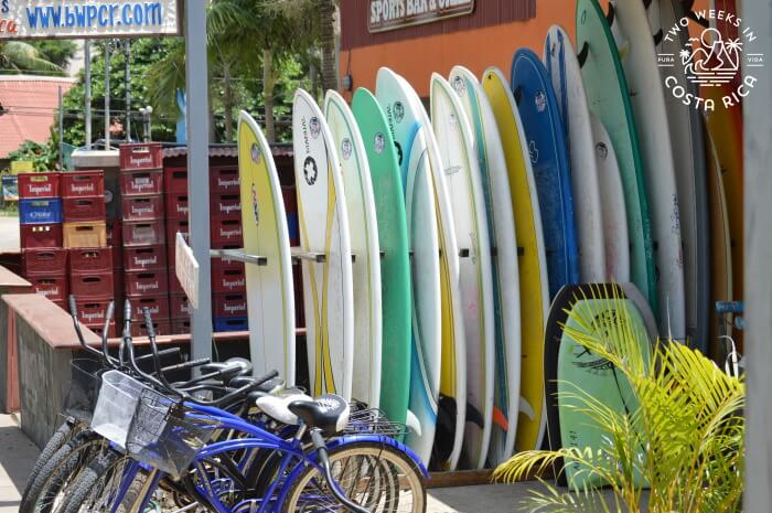 Surf boards in Tamarindo