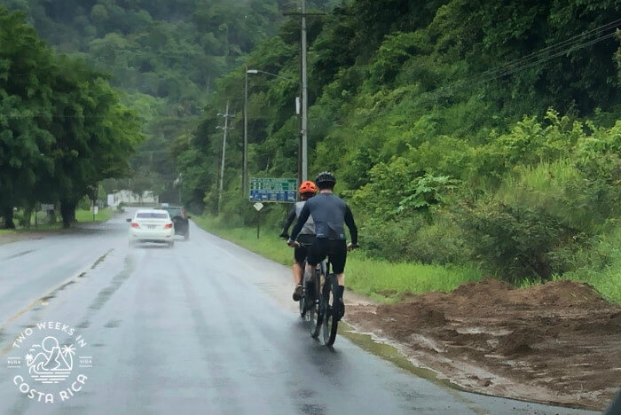 Small washout Costa Rica rainy season