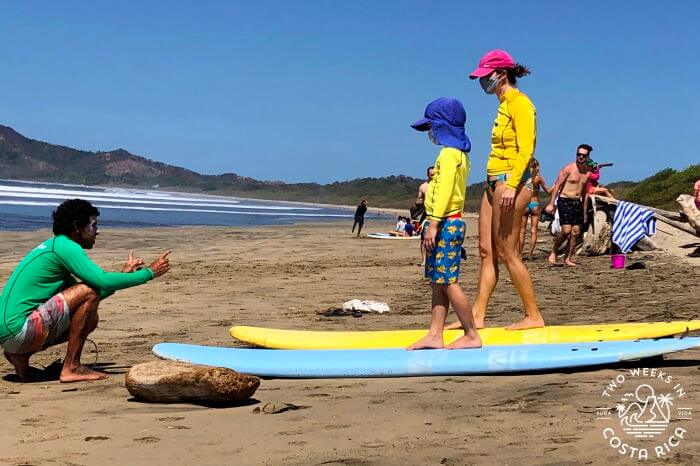 surf instructions starting on the sand