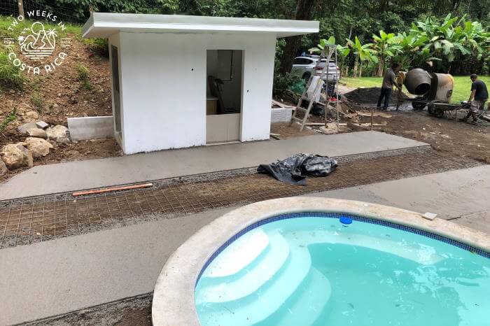 Laying tile for pool decking