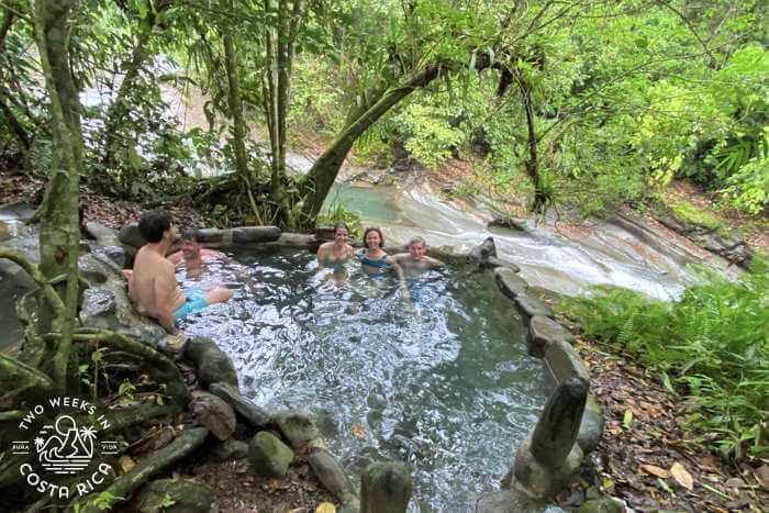 A small natural pool overlooking the nearby river 