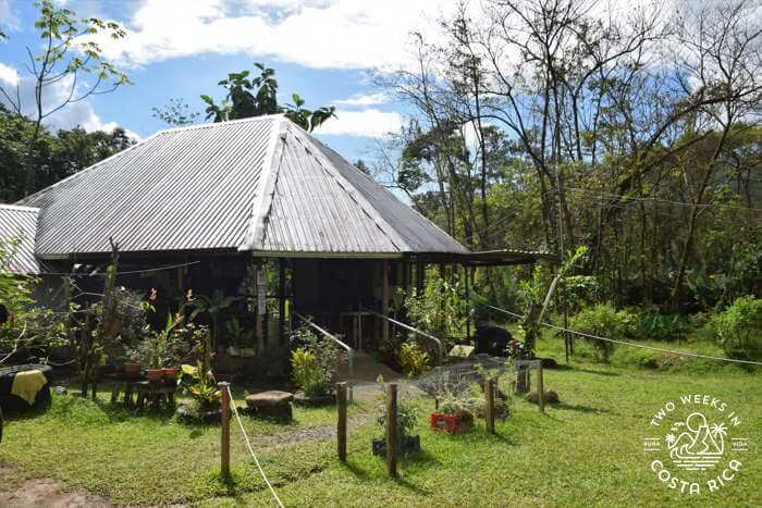 A large tin roofed structure with open sides