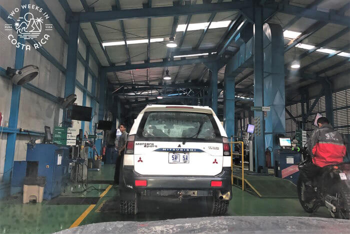 SUV getting inspected in Costa Rica