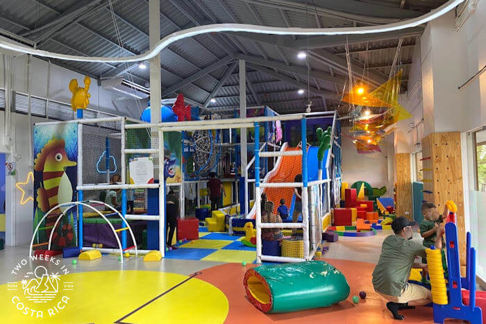 Indoor slides and play structures at PlayLand