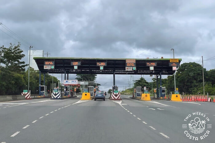 View of a toll plaza on one of Costa Rica's highways