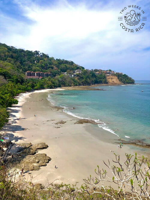 Aerial view of Playa Blanca a popular snorkel spot near Jaco 